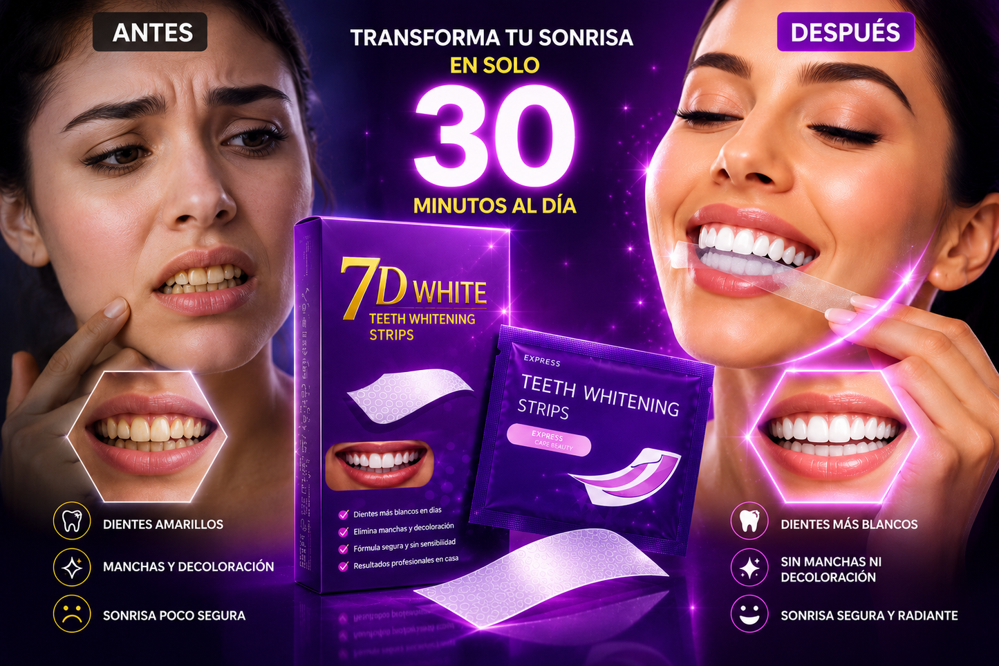 7D White™ | Dientes Más Blancos y Brillantes en Pocos Días ✨